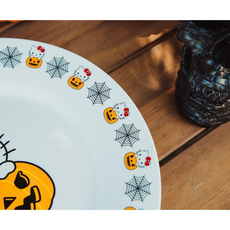 Silver Buffalo Sanrio Hello Kitty Pumpkin Boo 10.5-Inch Ceramic Dinner Plate, 4 of 7
