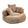 CENGHU Lazy Sofa Comfort Chenille Lounger Bean Bag Chair Couch With 3 Pillows for Adults and Kids Sofa Chair for Living room Bedroom Coffee - 2 of 4