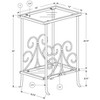 Accent Table Side End Nightstand Lamp Living Room Bedroom Tempered Glass Grey Metal Transitional - 4 of 4