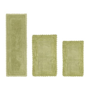 Lilly Crochet Collection 100% Cotton Tufted Reversible 3-Piece Bath Rug Set – Super Absorbent, Machine Washable Bathroom Mats with Crochet Pattern - 1 of 4