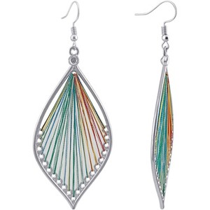 Earrings for Women Colorful Layered Leaf Earrings Bohemian Dangle Drop Tassel Silver Earrings Women Gifts - 1 of 4