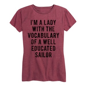 Women's - Instant Message - Vocabulary of a Well Educated Sailor Short Sleeve Graphic T-Shirt - 1 of 4