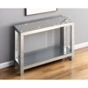 HomeRoots 47" Silver Mirrored Glass And Faux Crystals Console Table With Shelf - 2 of 4