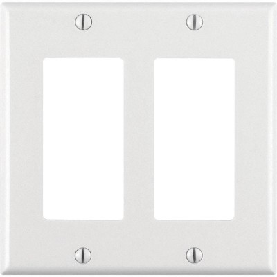 Leviton Decora White 2 gang Thermoset Plastic Decorator Wall Plate (Pack of 25)
