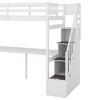 CAVINAS Twin Size Loft Bed with Desk Pinewood Bed Frame with Guardrail and Storage Stairs for Bedroom - 3 of 4