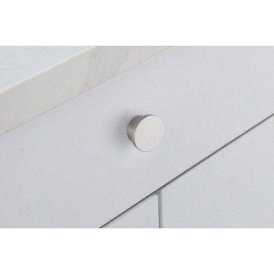 Brushed Nickel Round Oversized Drawer Knobs Set of 10