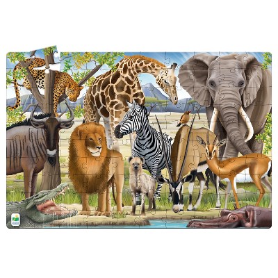The Learning Journey Puzzle Doubles! Glow in the Dark! Wildlife (100 pieces)