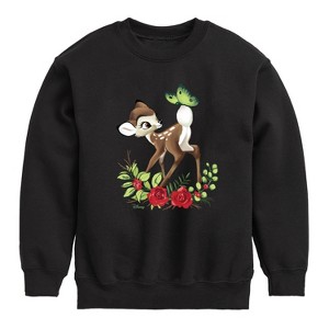Boys' - Disney - Christmas Botanical Butterfly Graphic Long Sleeve Fleece Sweatshirt - 1 of 4