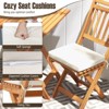 Tangkula Folding Patio Chairs Set of 4 w/ Slatted Backrests & Soft Seat Cushions - 3 of 4