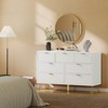 Fluted 7 Drawers Dresser for Bedroom Tall Modern Chest of Drawers with Metal Handle and Curved Profile Design Wood Drawer Organizer - 2 of 4