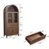 Tall Arched Pantry Storage Cabinet, Sideboard Buffet Cabinet Bookshelf Display Cabinet with Adjustable Shelves - ModernLuxe - 3 of 4