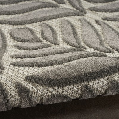 Charcoal Tropical Palm Flatwoven Synthetic Rug 32"x4"