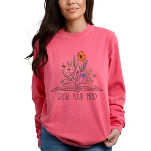 Simply Sage Market Grow Your Mind Floral Garment Dyed Long Sleeve - 1 of 4