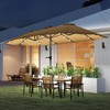 13ft Double-Sided Market Umbrella, Large Patio Umbrella with Solar Lights, Crank Handle for Garden, Pool - 2 of 4