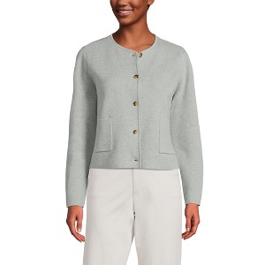 Lands' End Women's Fine Gauge Cotton Milano Blazer Sweater - 1 of 3