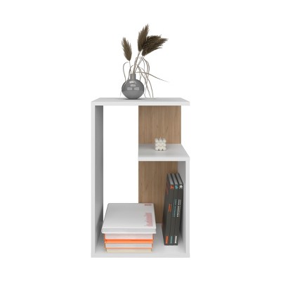 Syemin End Tables Coffee Table, Side Table, Night Stand, Bedside Table with Open Storage, Coffee Tables for Living Room, White, 11.8"*15.7"*24.9"