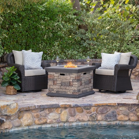 Gas fire pit patio set new arrivals