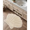 Marilyn Collection Seashell Shape Bath Rug – 100% Cotton, Ultra Plush 2200 GSM, Machine Washable Reversible Bathroom Mat – 25" x 28" Shell - 3 of 4