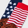 Women's American Flag Cowboy Boots Knee High Socks - Brown/Navy/Red 4-10: Recycled Polyester, Star Pattern - 3 of 3