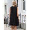 INSPIRE CHIC Women's Sleeveless Button Down Summer Casual Round Neck Shift Mini Dresses - 3 of 4