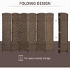 Folding Room Divider Screen 6 Panel 6' Tall Privacy Screen Freestanding Wood Partition for Home Office - 4 of 4