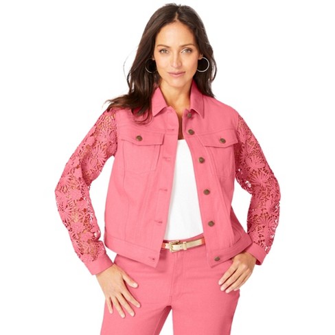 Pink denim jacket on sale target