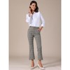 INSPIRE CHIC Women's Plaid High Waist Side Slit Business Office Long Suit Pants - 3 of 4