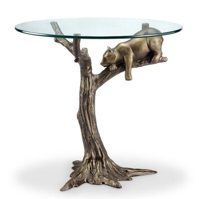 SPI Home Sleepy Bear End Table – Whimsical Metal Woodland Furniture with Sculpted Animal Base