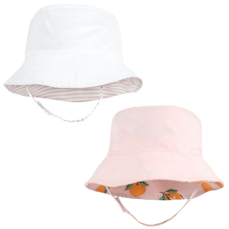 Hudson Baby Infant Girl Sun Protection Hat, Oranges Stripe, 3 of 8