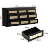 Zstar Farmhouse 9 Drawer Triple Dresser for Bedroom with Charging Station, Wood Storage Cabinet with Rattan Fronts - 2 of 4