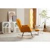 Fabric Rocking Chair With Adjustable Footrest,Caramel - 2 of 4