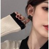 Artist Bow Tie Ribbon Stud Earrings for Women Black Daily Bow Earring Jewelry (1 Pair Black) - 3 of 4