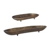 Uttermost Antique Brass Design Elongated Ribbed Stratum Oval Bowls, Set of 2 - 2 of 4