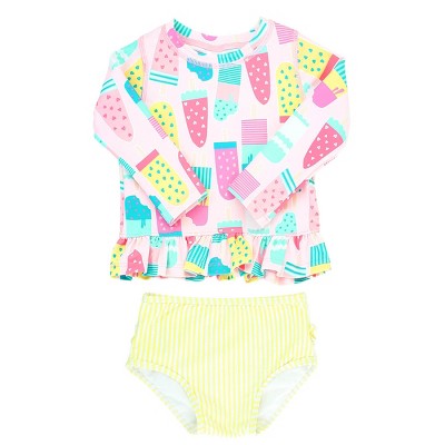 Precious Flower Rash Guard Two Piece Swimsuit