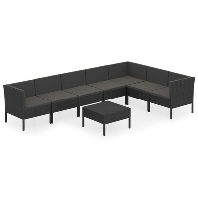 vidaXL Garden Lounge Set Black