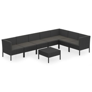 vidaXL Garden Lounge Set Black - 1 of 4