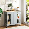 Tangkula Kitchen Island Utility Cart Rolling Storage Trolley w/ Open Shelves & 2 Drawers - 3 of 4