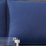 blue cushion/gray wicker