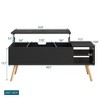 Wood Lift Top Coffee Table with Hidden Storage for Living Room Furniture 43.3", Modern Lift Tabletop Center Tables, Black - 3 of 4