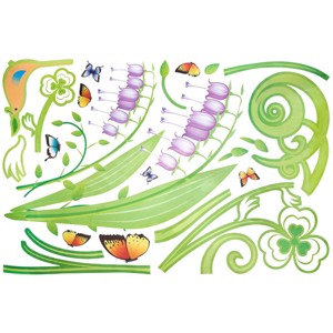 Slickblue Butterflies and Ivy Wall Stickers – Easy to Apply Vinyl Decals for Any Room, 23.6x35.9" - 1 of 3