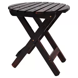 Patio Adirondack Folding Table Wood - Round - Shine Company