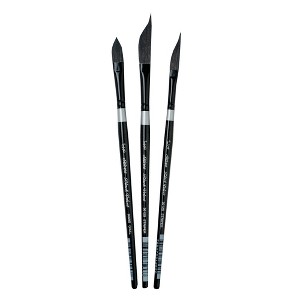 Silver Brush Black Velvet Dagger/Oval Brushes, Set of 3 - 1 of 4