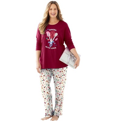 Dreams & Co. Long Sleeve Knit PJ Set