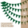 Unique Bargains 49ft Felt Fabric Triangle Bunting Garland Party Banner 1 Pcs - 3 of 4