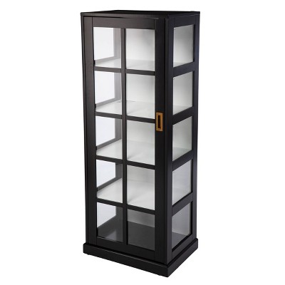 Tall skinny curio deals cabinet