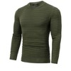 Crew Neck Sweater for Mens Knitted Pullover Sweaters with Solid Stripe - 2 of 4