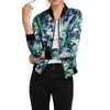 INSPIRE CHIC Women's Stand Collar Floral Prints Zip Up Lightweight Short Jacket - 4 of 4