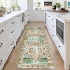 2'x6' Machine Washable Runner Rug, Non-Slip Backing, Vintage Low Pile, Boho Style for Kitchen, Entryway, Laundry Room, Blue - 2 of 4