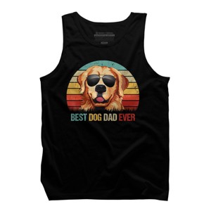 Men's Design By Humans Best Dog Dad Ever Golden Retriever By LuckyCharm99 Tank Top - 1 of 2