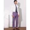 Lars Amadeus Men's Plaid Flat Front Business Dress Suit Pants - 4 of 4